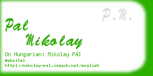 pal mikolay business card